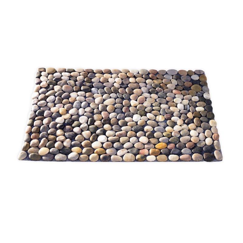 Smooth River Rock Stone Floor Mat, Indoor/ Outdoor - Multi